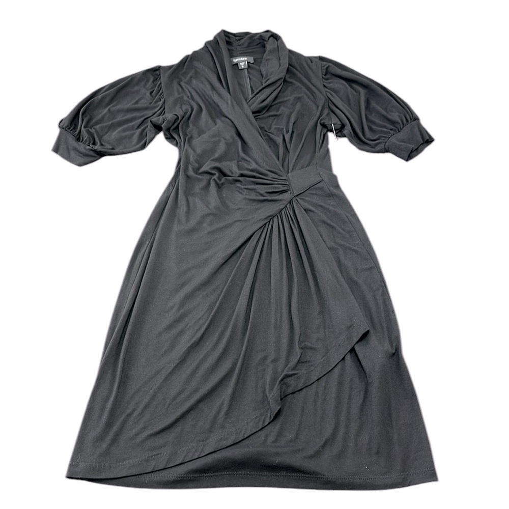 Karen Kane Black Drop‎ Ship Exclusive Short Sleeve Wrap Dress S Faux Wrap…